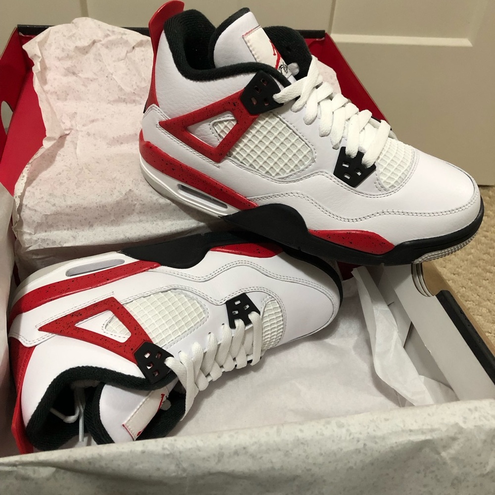 Nike Air Jordan 4 Red Cement GS 4.5y / 6w women wmns.